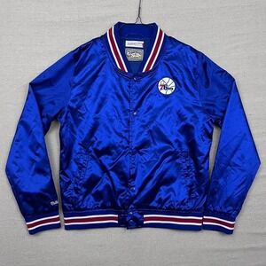 Mitchell & Ness NBA Hardwood Classics Philadelphia 76ers Satin Button Down Shirt